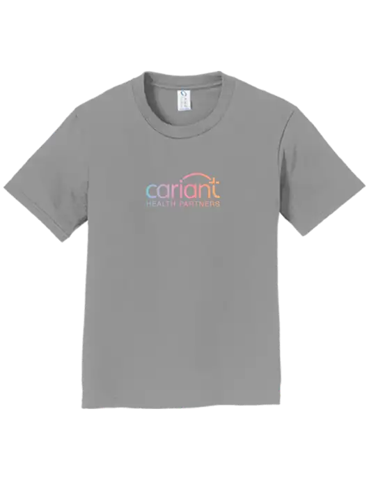 Youth Ring Spun Medium Grey 4.5 oz T-Shirt w/Cariant Logo