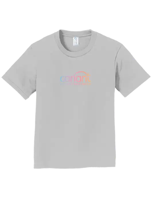 Youth Ring Spun Silver 4.5 oz T-Shirt w/Cariant Logo