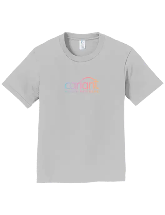 Youth Ring Spun Silver 4.5 oz T-Shirt w/Cariant Logo