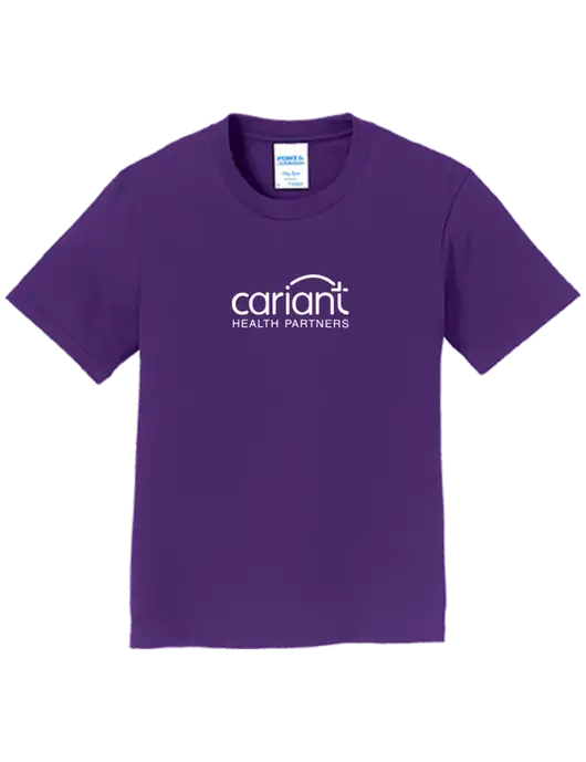 Youth Ring Spun Purple 4.5 oz T-Shirt w/Cariant Logo