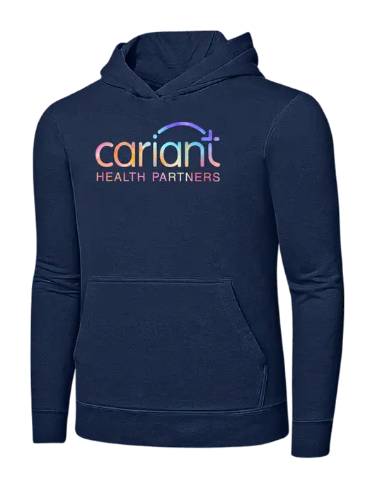 Navy 7.8 oz Ring Spun Hooded Sweatshirt w/Cariant Tie Dye Logo