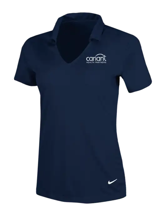NIKE Dark Navy Womens Dri-Fit Vertical Mesh Polo w/Cariant Logo