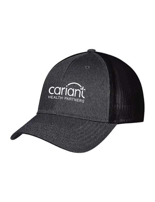 Charcoal Heather/Black Mesh Trucker Cap Snap Back w/Cariant Logo