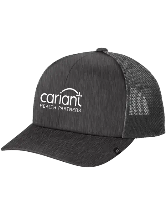TravisMathew Very Dark Grey Heather Cruz Trucker Cap w/Cariant Logo