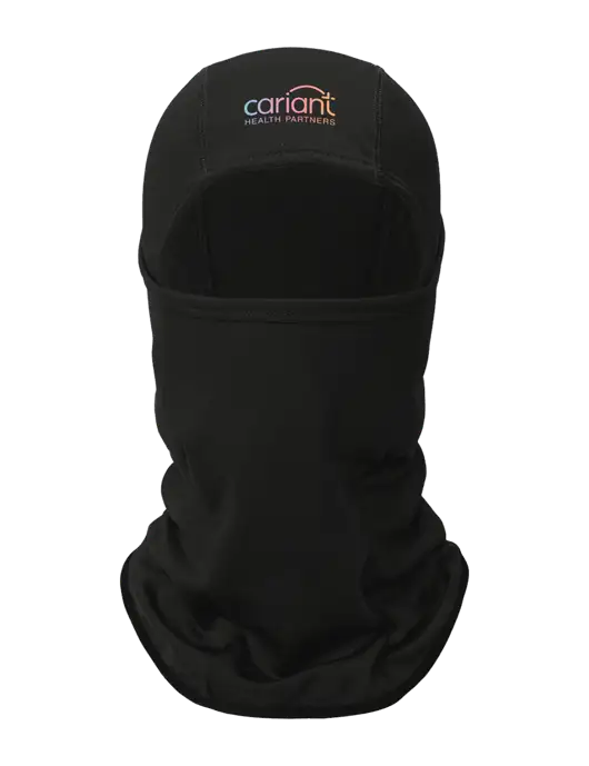 Black CornerStone Smooth Fleece Face Mask w/Cariant Logo