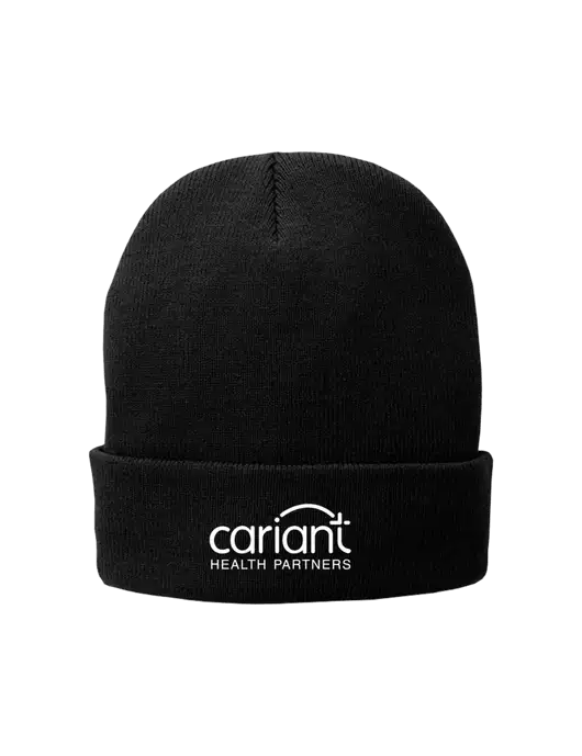 Black Fleece-Lined Knit Cap w/Cariant Logo