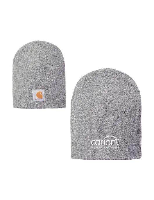 Carhartt Light Grey Heather Acrylic Knit Hat w/Cariant Logo