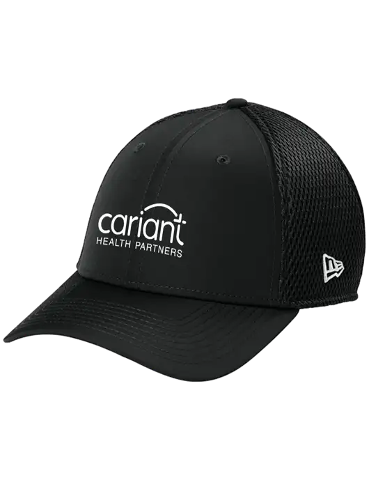 New Era 39THIRTY Performance Stretch Black Mesh Cap w/Cariant Logo