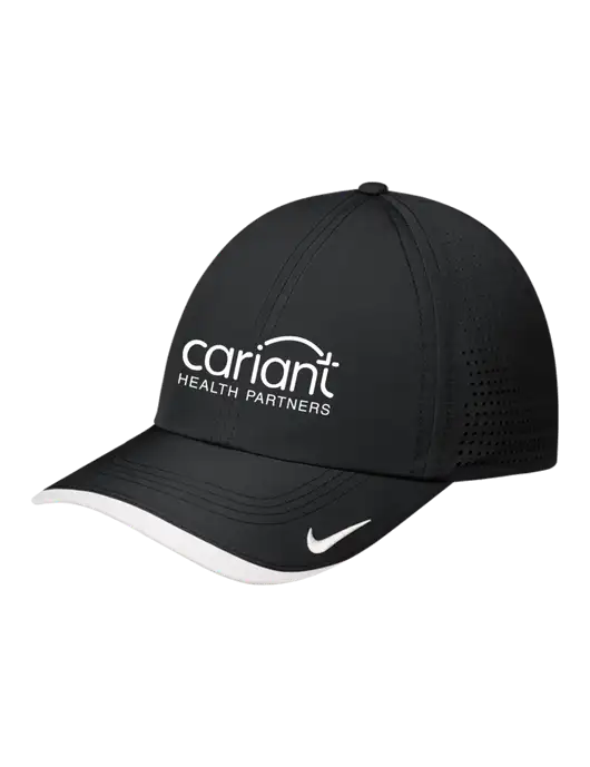 Nike Black/White Dri-FIT Perforated Performance Cap w/Cariant Logo