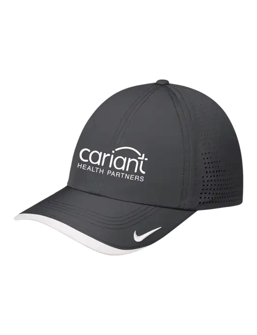 Nike Dark Grey/White Dri-FIT Perforated Performance Cap w/Cariant Logo