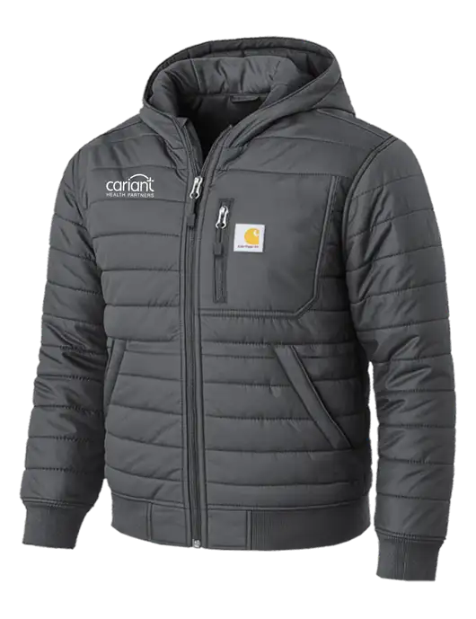 Carhartt Gilliam Insulated Dark Grey Hooded Jacket w/Cariant Logo