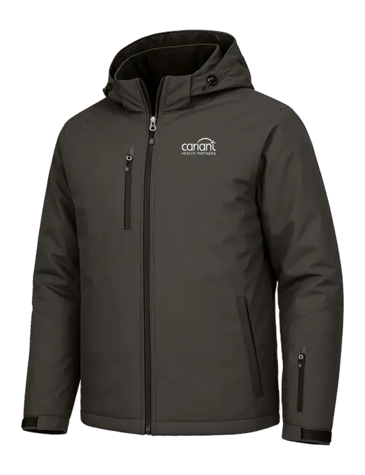 Cold Weather Vortex Dark Grey/ Black Waterproof 3-in-1 Jacket with Detachable Hood w/Cariant Logo, Cariant Logo