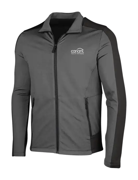 Medium Grey Heather Grid Fleece Jacket w/Cariant Logo