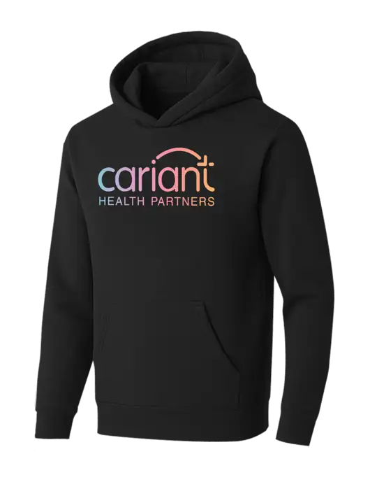BELLA+CANVAS Black Sponge Fleece Pullover Hoodie w/Cariant Logo