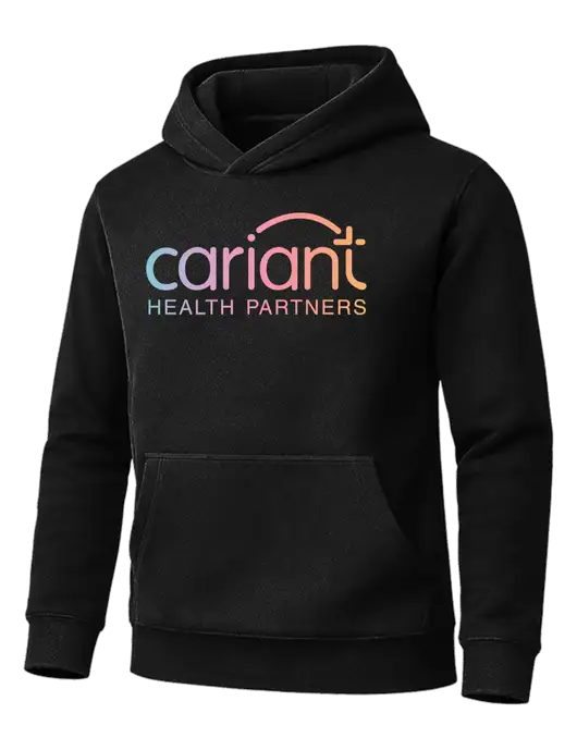 Cornerstone Black Tough Heavyweight Fleece Pullover Hoodie w/Cariant Logo