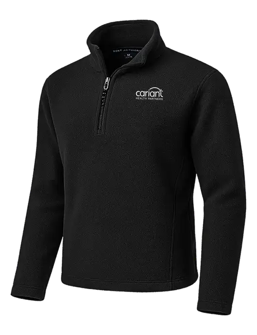 Black Fleece 1/4-Zip Pullover w/Cariant Logo