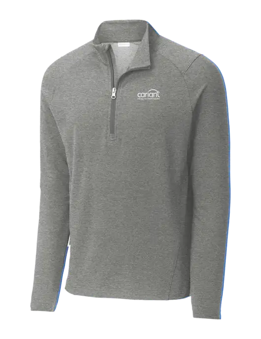 Sport-Wick Flex Fleece Light Grey Heather 1/4-Zip w/Cariant Logo