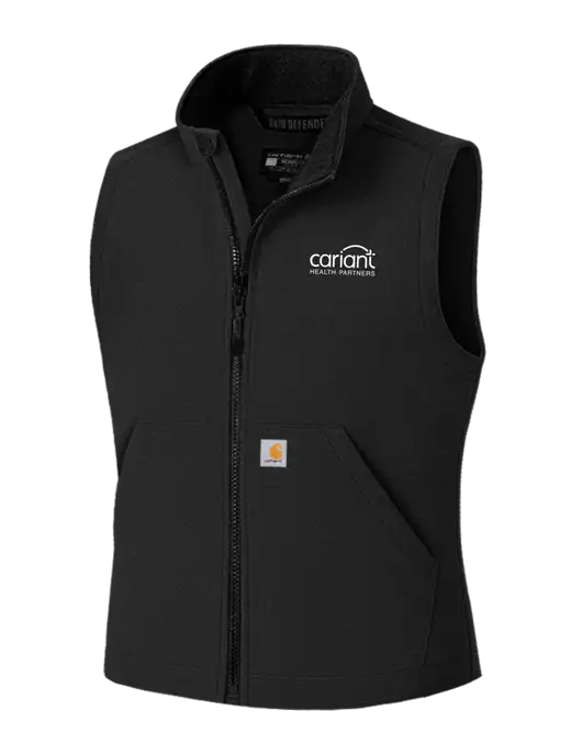 Carhartt Rain Defender Black Soft Shell Vest w/Cariant Logo