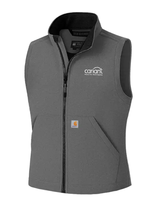 Carhartt Rain Defender Dark Medium Grey Soft Shell Vest w/Cariant Logo