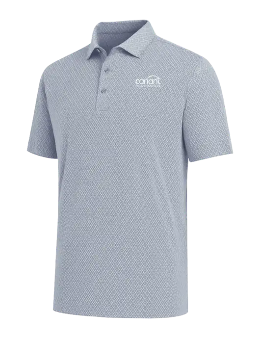 Callaway All-Over Stitched Medium Grey Chev Polo  w/Cariant Logo