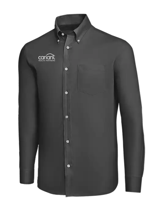 Brooks Brothers Dark Grey Wrinkle-Free Stretch Nailhead Shirt w/Cariant Logo