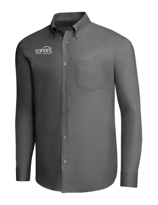 Brooks Brothers Dark Grey Wrinkle-Free Stretch Pinpoint Shirt w/Cariant Logo