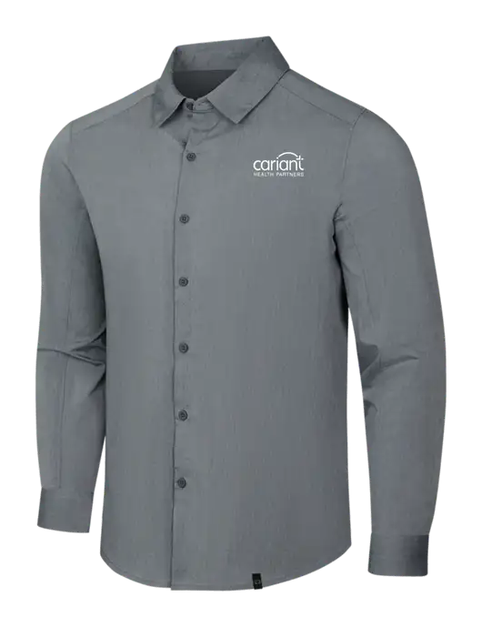 OGIO Medium Grey Heather Commuter Woven Shirt w/Cariant Logo
