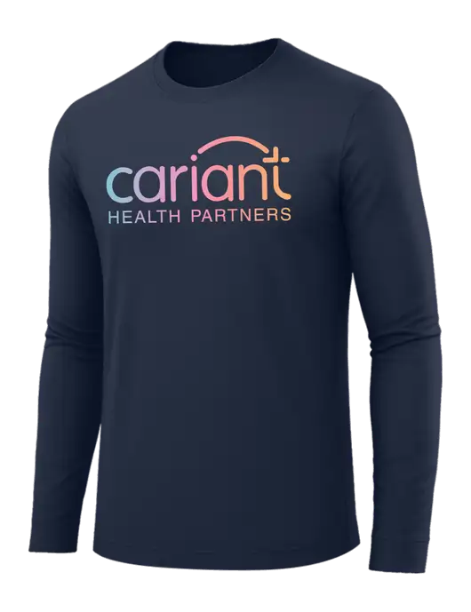 Long Sleeve Navy PosiCharge Competitor Tee w/Cariant Logo