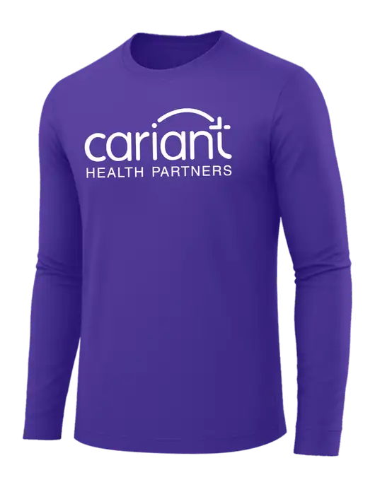 Long Sleeve Purple PosiCharge Competitor Tee w/Cariant Logo