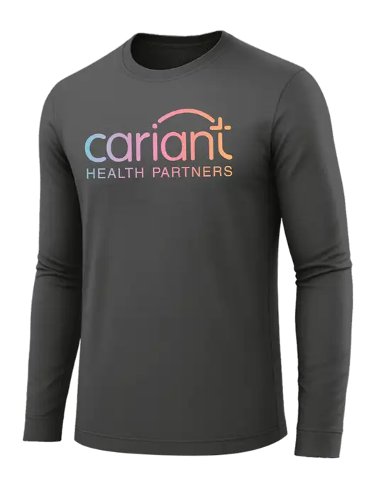 Long Sleeve Dark Grey PosiCharge Competitor Tee w/Cariant Logo