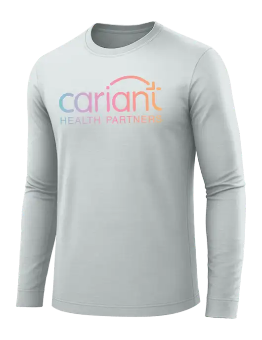 Long Sleeve Light Grey PosiCharge Competitor Tee w/Cariant Logo