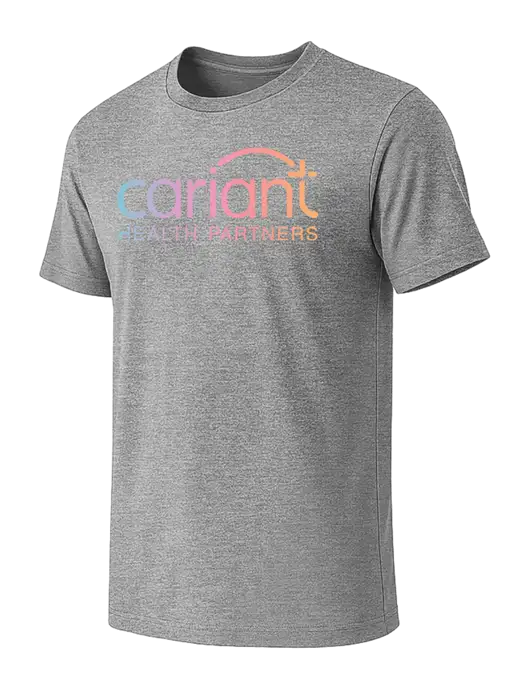 BELLA+CANVAS Heather Grey CVC Short Sleeve Tee w/Cariant Logo