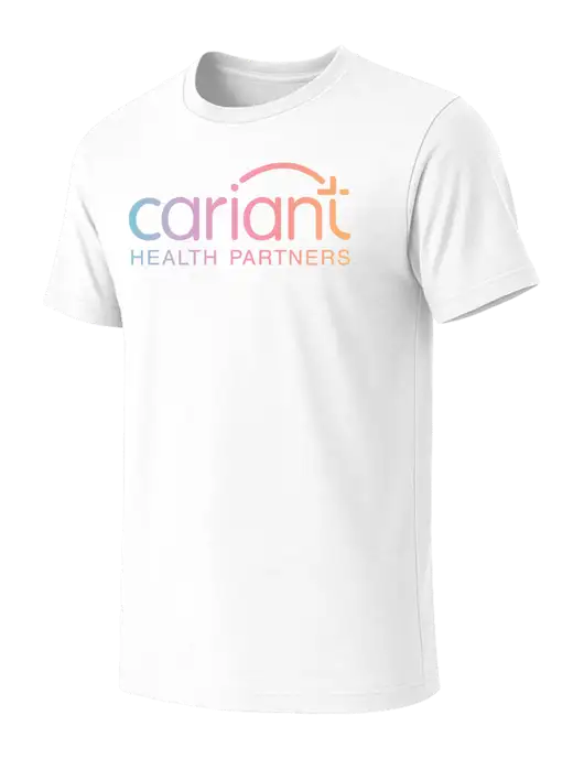 BELLA+CANVAS White Blend CVC Short Sleeve Tee w/Cariant Logo