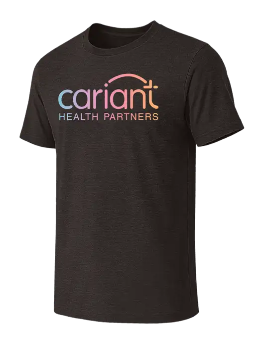 BELLA+CANVAS Dark Grey Heather CVC Short Sleeve Tee w/Cariant Logo