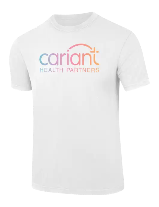 Comfort Colors 6.1 oz White Heavyweight Ring Spun T-Shirt w/Cariant Logo