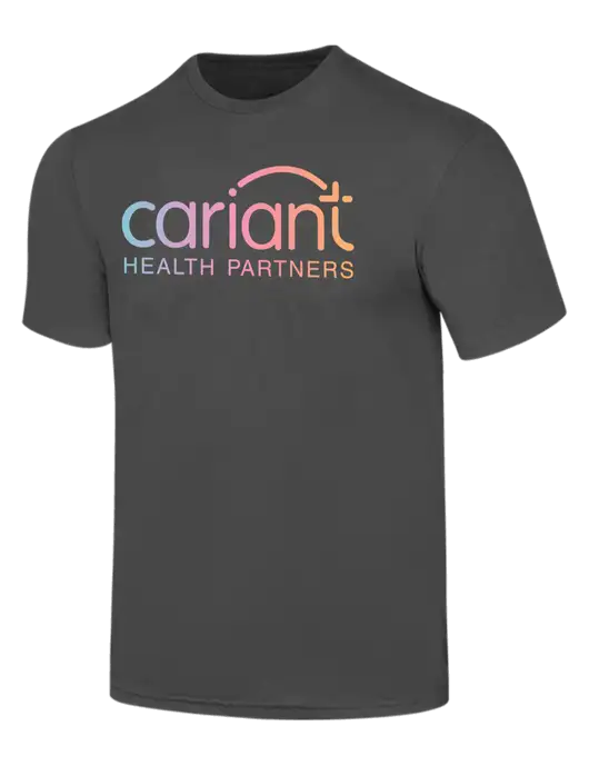 Simply Soft Charcoal 4.5oz  Poly/Combed Ring Spun Cotton T-Shirt w/Cariant Logo
