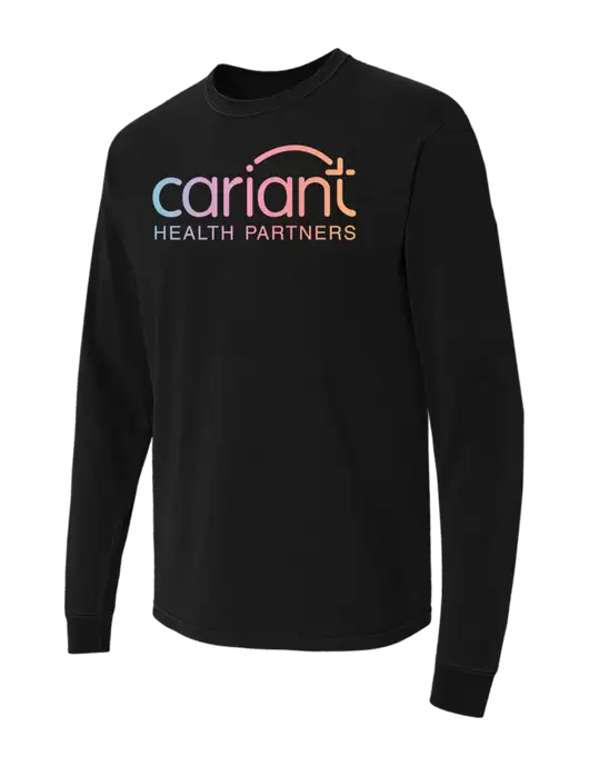 Comfort Colors Garment-Dyed Black Heavyweight Long Sleeve T-Shirt w/Cariant Logo