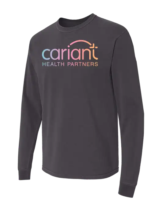 Comfort Colors Garment-Dyed Dark Grey Heavyweight Long Sleeve T-Shirt w/Cariant Logo