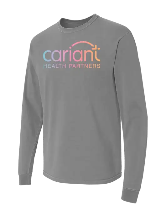 Comfort Colors Garment-Dyed Medium Grey Heavyweight Long Sleeve T-Shirt w/Cariant Logo