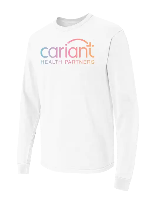 Comfort Colors Garment-Dyed White Heavyweight Long Sleeve T-Shirt w/Cariant Logo