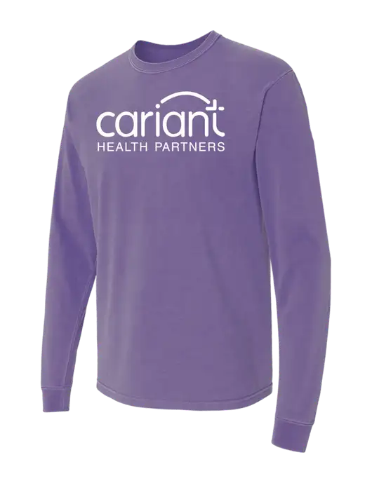 Comfort Colors Garment-Dyed Purple Heavyweight Long Sleeve T-Shirt w/Cariant Logo