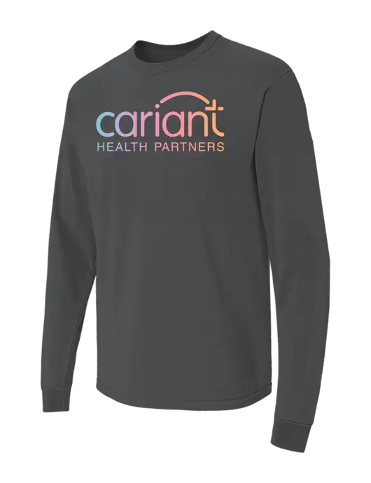 Comfort Colors Garment-Dyed Dark Grey Heather Heavyweight Long Sleeve T-Shirt w/Cariant Logo