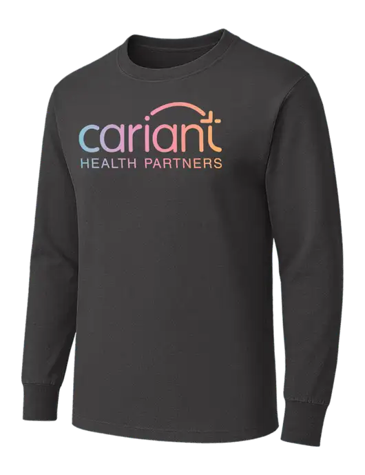 Charcoal Heavyweight Long Sleeve 6.1 oz T-Shirt w/Cariant Logo