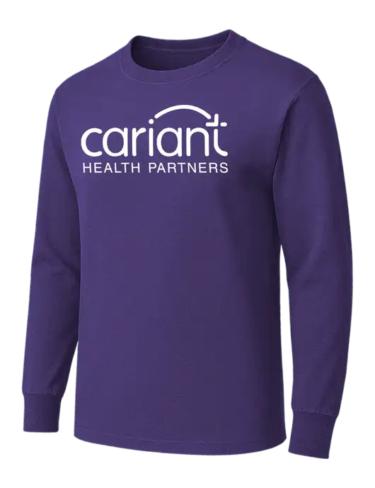 Purple Heavyweight Long Sleeve 6.1 oz T-Shirt w/Cariant Logo
