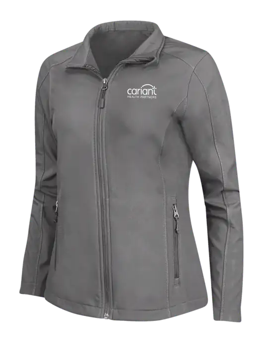 Medium Grey Womens Core Soft Shell Jacket w/Cariant Logo