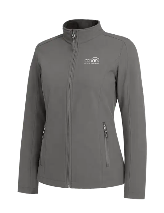 Medium Grey Womens Core Soft Shell Jacket w/Cariant Logo