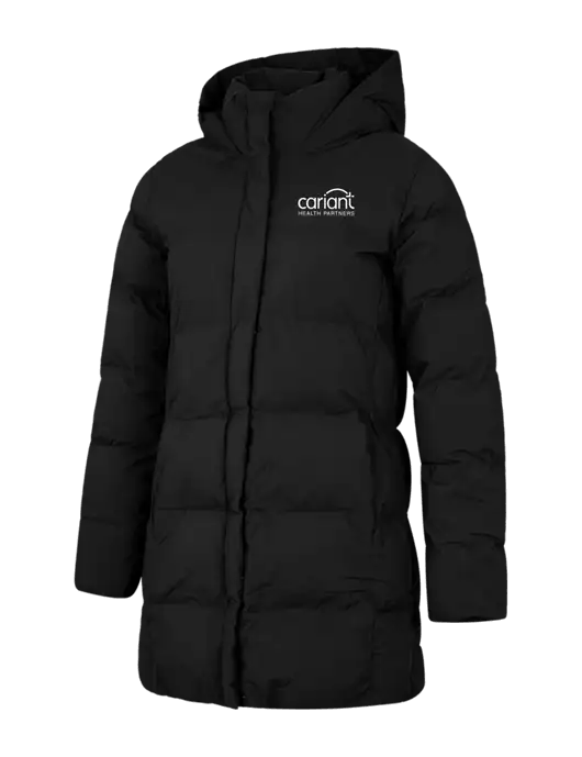 Mercer+Mettle Womens Deep Black Puffy Parka  w/Cariant Logo