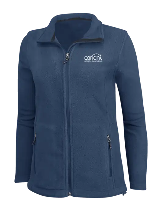 Womens Light Navy Fleece Jacket w/Cariant Logo