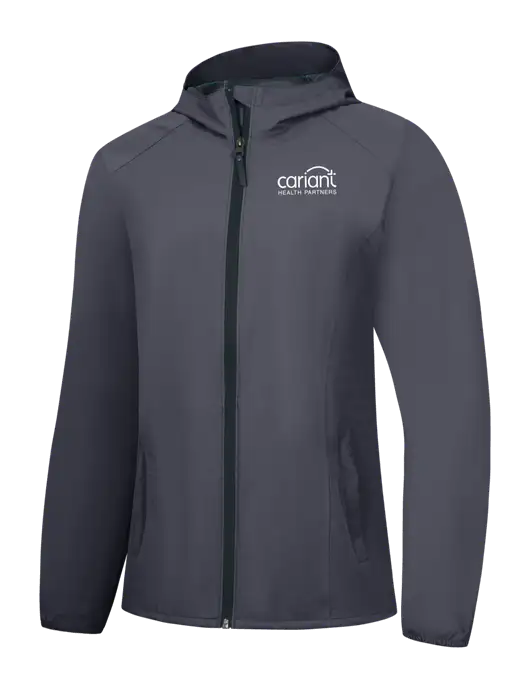 Womens Dark Grey Essential Rain Jacket w/Cariant Logo
