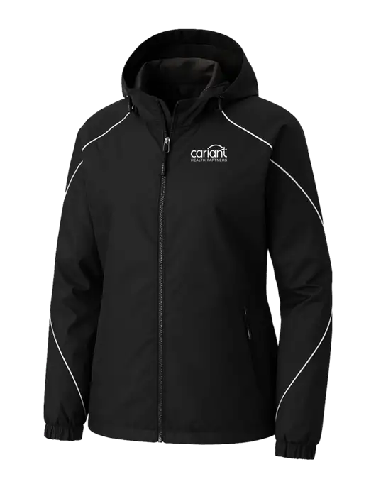 Womens Angle 3-in-1 Black Jacket with Fleece Liner w/Cariant Logo